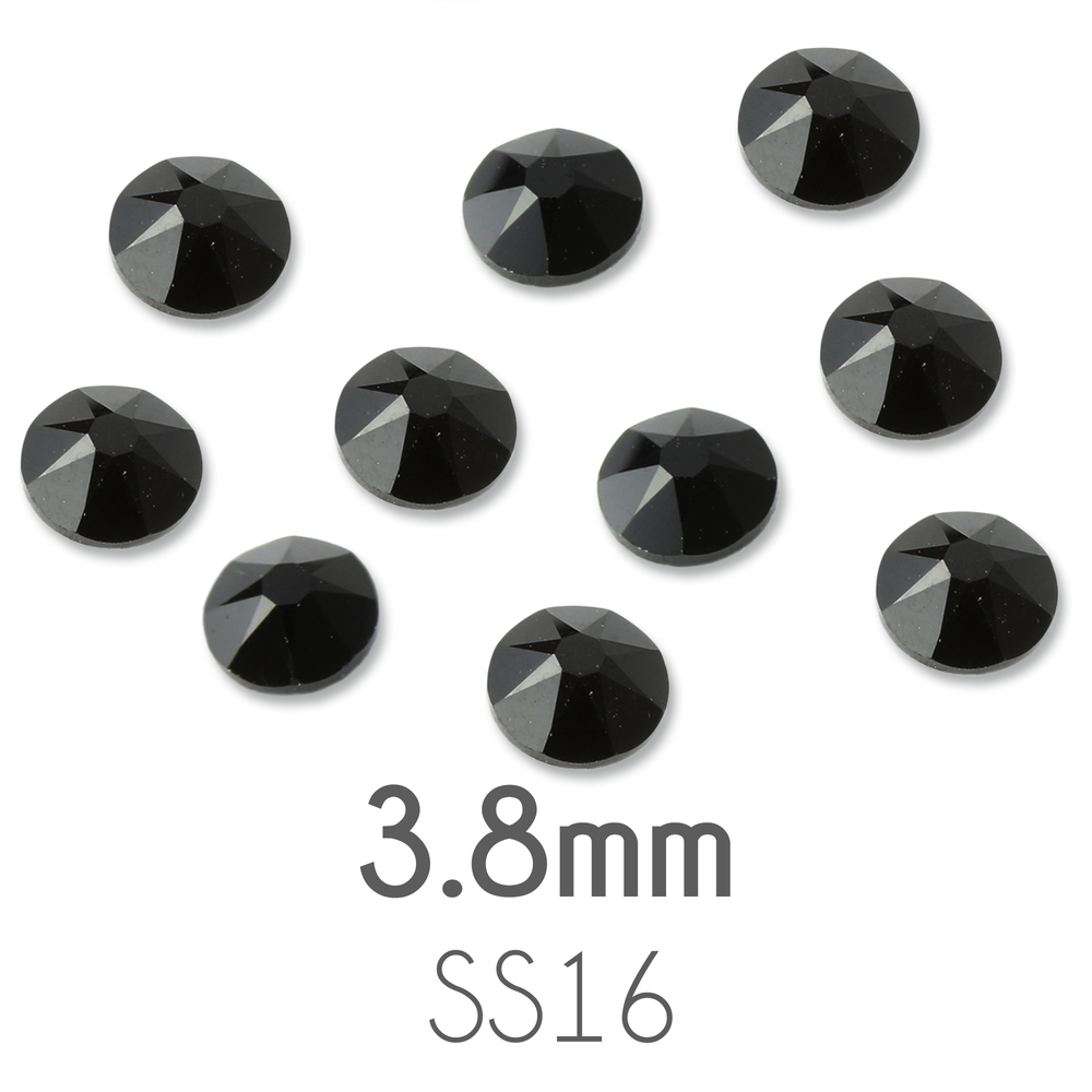 Beads & Swarovski Crystals 3.8mm Swarovski Flat Back Crystals, Black / Jet, Pack of 20